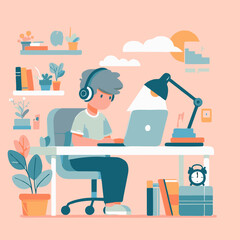 Online Learning Flat Illustra...