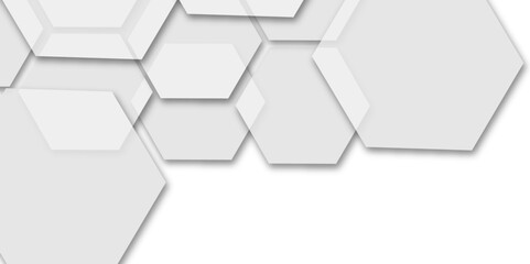Abstract  grey and white hexagon 3d effect pattern with shadow seamless texture background. Use for book, poster, flyer, website vector illustration