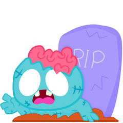 Zombie kid cartoon character 