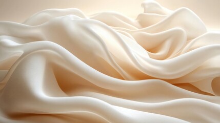 Fototapeta premium Creamy Silk Drapes with Soft Flow.