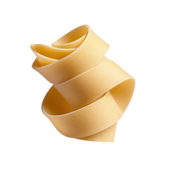A twisted piece of pasta on a clean background isolated against a transparent background.