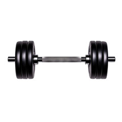 Naklejka premium A black dumbbell for strength training and fitness workouts isolated against a transparent background.