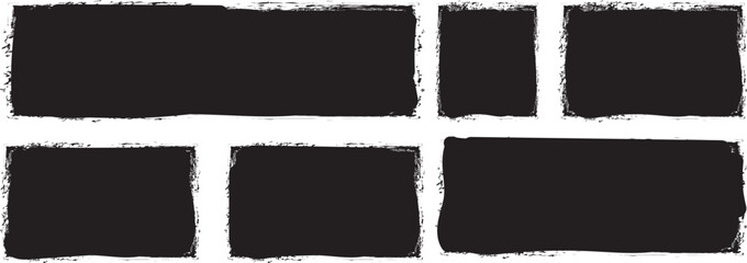 Set of grunge jagged rectangle shape. Vintage grunge boxes for collage, text, banner, sticker, poster design. Vector illustration. EPS 10