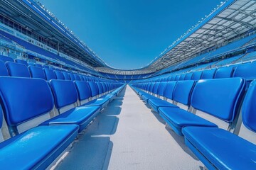 Fototapeta premium Empty Blue Stadium Seats.