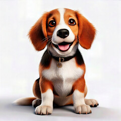 perro, beagle, animal, mascota, cachorro, cuca, blanco, retrato, aislada, canino, café, estudio