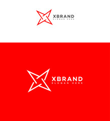Obraz premium Modern X Letter Logo Design with Star Shape