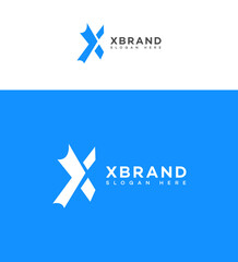 X Letter Logo Design Blue Abstract X Lettermark Branding