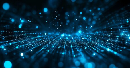 Abstract digital network.  Particles, data streams, technology