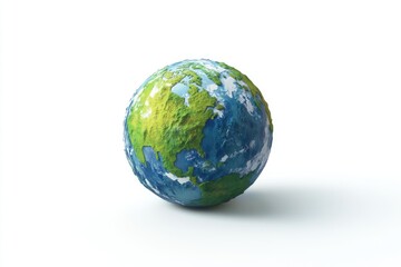 Fototapeta premium 3D model of Earth, showcasing continents and oceans with a textured surface.