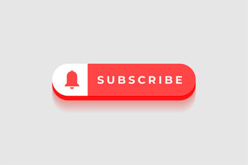 3d red subscription button for web member