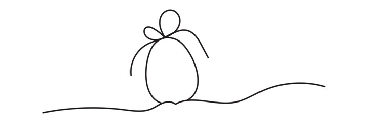 Continuous line drawing of an easter egg with a minimalist vector design.  Vector  for websites, mobile interfaces, presentations,  banner, visual branding etc. Vector illustration.  EPS 10