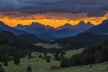 Mountain Valley Sunset