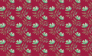 A classic and beautiful floral pattern with red and green hues, ideal for logos, profiles, or any design needing a timeless, romantic vibe!