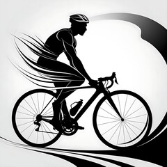 Cyclist in Motion Silhouette