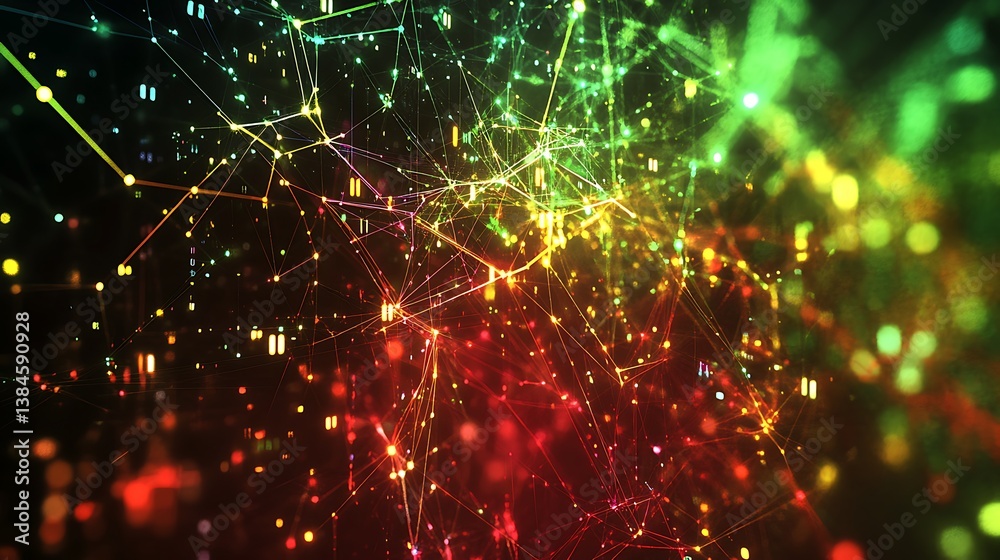 Aufkleber abstract network with symphony of light connection for structure technology data communication inter