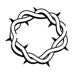 A hand drawn icon of a thorn crown 
