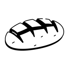  Religious communion bread icon inhand drawn style 
