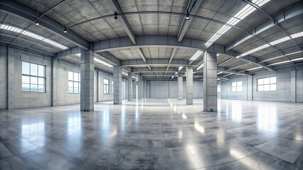 Obraz premium Empty Concrete Studio Hall Interior Panorama , hdri, abstract, hdri, abstract, seamless, interior, vr style, hall