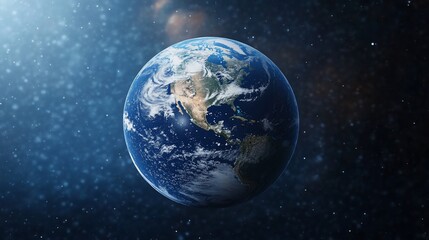 Obraz premium Earth, space, rotating, cosmos, sun rays, clouds, North America, background, illustration, environmental
