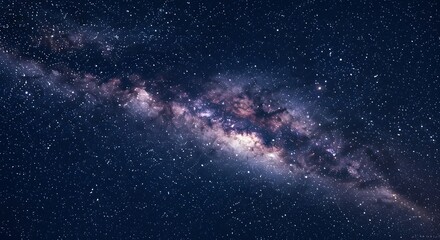 The Milky Way galaxy stretching across the night sky with stars.