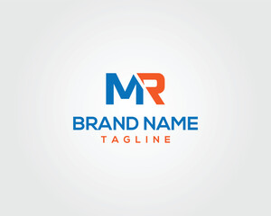 MR Letter Initial Logo Design Icon Vector Template