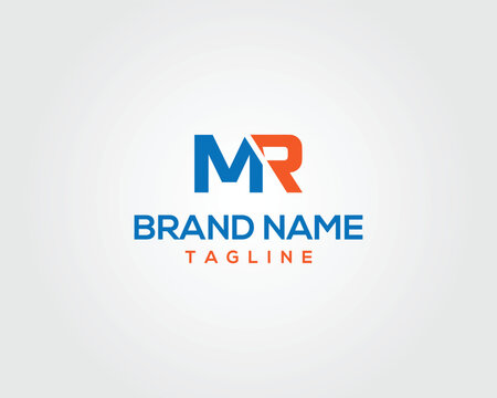 MR Letter Initial Logo Design Icon Vector Template