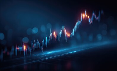 Abstract Glowing Stock Market Chart Visualization