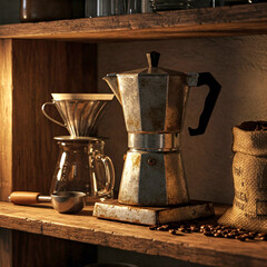 Home Barista Setup Drip Machine Shelf
