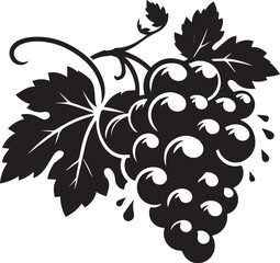 bunch of grapes silhouette vector illustration