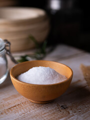 Erythritol a sugar substitutes sweetener for diet low-calorie food. healthy ingredient for diabetic.