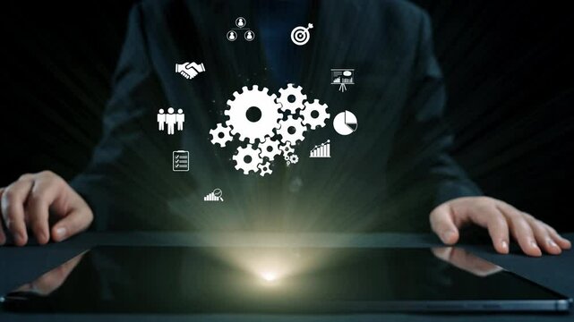 Business person fosters teamwork and collaboration, enhancing team function and productivity. Elevating teamwork through strategic collaboration and shared goals. UUID