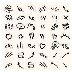 Simple doodle element hand drawing with doodle style drawing