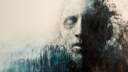 Abstract Face Portrait: Dark and Light Emotions