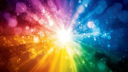 Obraz premium Vibrant Rainbow Burst: Abstract Colorful Background