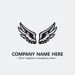 Obraz premium Wing illustration black and white for logo company vector image 