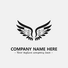 Obraz premium Wing illustration black and white for logo company vector image 