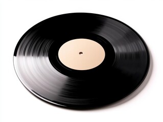 Obraz premium Black Vinyl Record with Blank Label