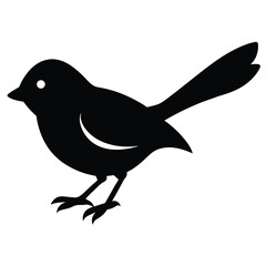 Elegant Bird Silhouette Illustration Isolated On White Background Nature Graphic Vector Design.