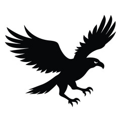 Soaring Eagle Silhouette Vector Illustration Isolated On White Background Majestic Bird.