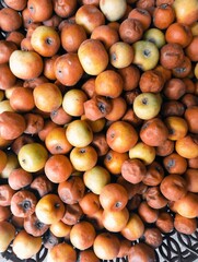 ripe ber fruits stacked together, closeup of fresh and shriveled jujube fruits, harvested indian berries fruit image 