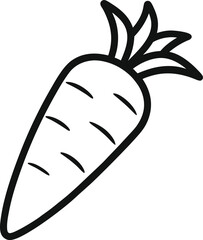carrot Black and White Outline transparent background
