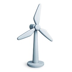 Simple 3D Icon of Wind Turbine for Renewable Energy Concepts
