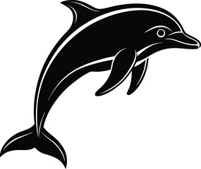 Fototapeta premium Dolphin Silhouette Black Vector