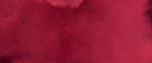 Watercolor burgundy red background - shiraz wine colored stain on natural paper texture for winery banner, vineyard poster, bar or shop flyer, wine label design