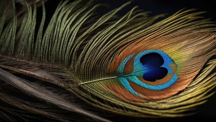Obraz premium peacock feather close up