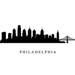 Obraz premium Philadelphia Cityscape Silhouette Vector