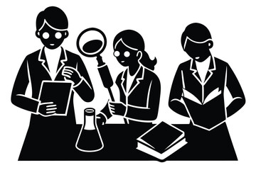 Group Research and Study Session with Students Vector

