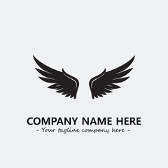 Wing illustration black and white for logo company vector image
