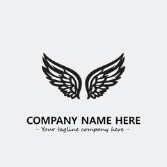 Wing illustration black and white for logo company vector image

