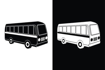 Bus Transportation Icon Vector. Simple Silhouette Design for Web, Mobile, and App Interfaces